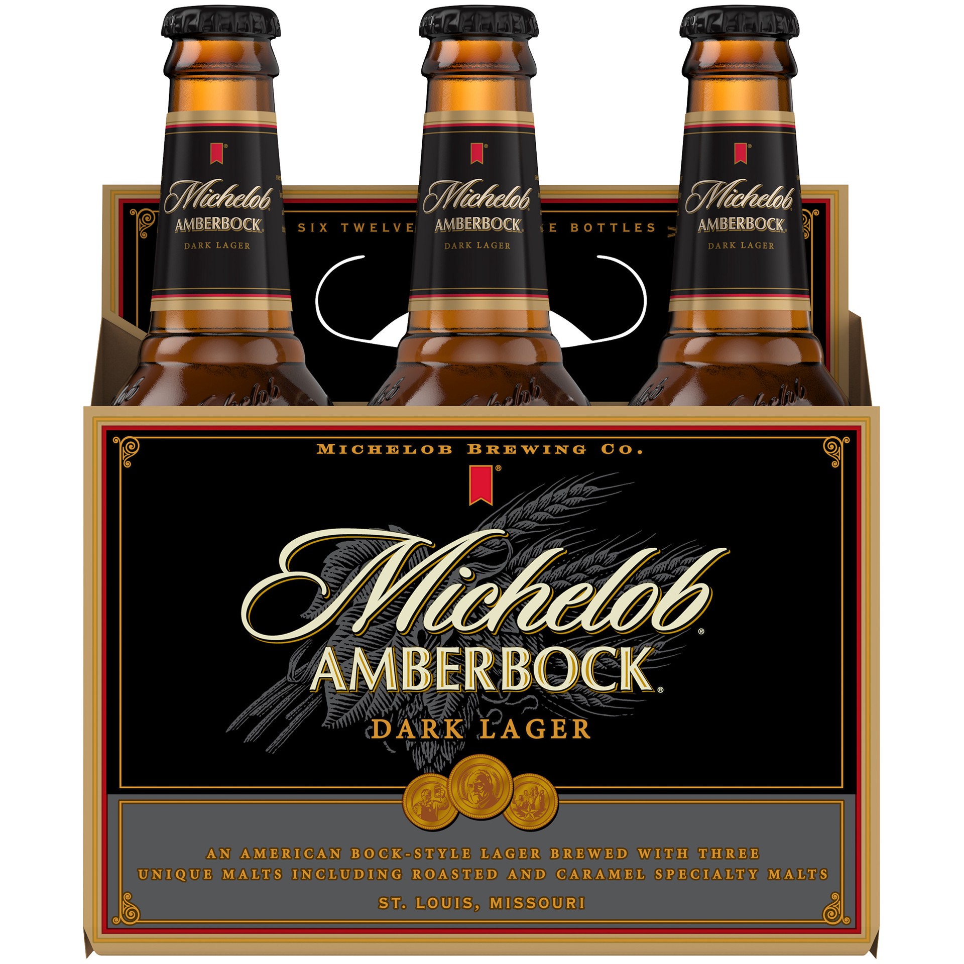 slide 3 of 3, Michelob AmberBock Dark Lager, 6 Pack 12 fl. oz. Bottles, 5.2% ABV, 6 ct; 12 oz