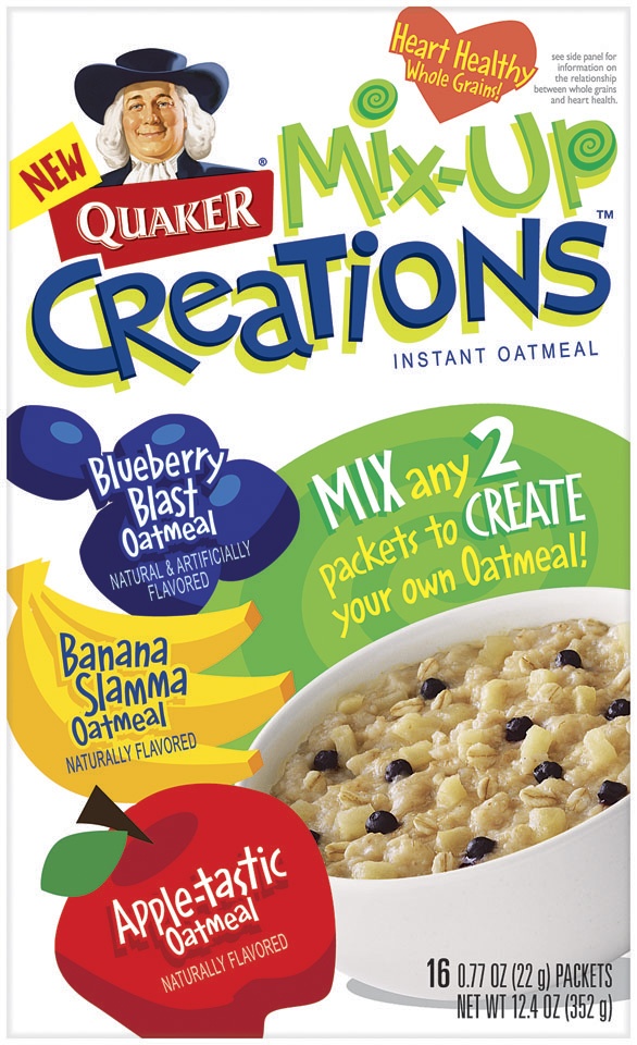 slide 1 of 2, Quaker Oatmeal Mix-Up Creations Blueberry Blast/Banana Slamma/Apple-Tastic Instant Oatmeal, 16 ct; 0.77 oz