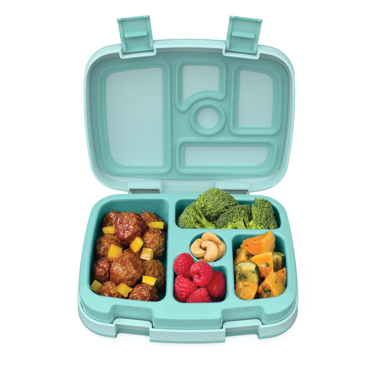 slide 1 of 5, Bentgo Kids Leak-Proof, 5-Compartment Bento-Style Kids Lunch Box - Seafoam, 1 ct