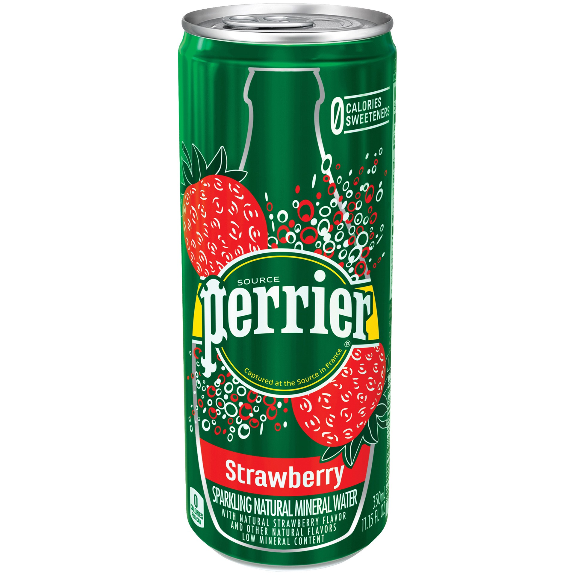 slide 1 of 7, PERRIER Strawberry Flavored Carbonated Mineral Water, 11.15 fl oz