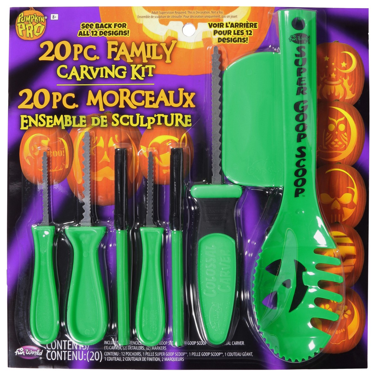 slide 4 of 11, Pumpkin Pro Family 8+ Carving Kit 20 CT 20 ea, 20 ct