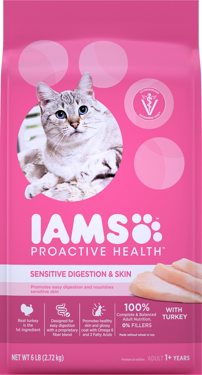 slide 1 of 4, Proactive Health Sensitive Skin and Digestion Turkey Flavor Dry Cat Food - 6lb, 6 lb
