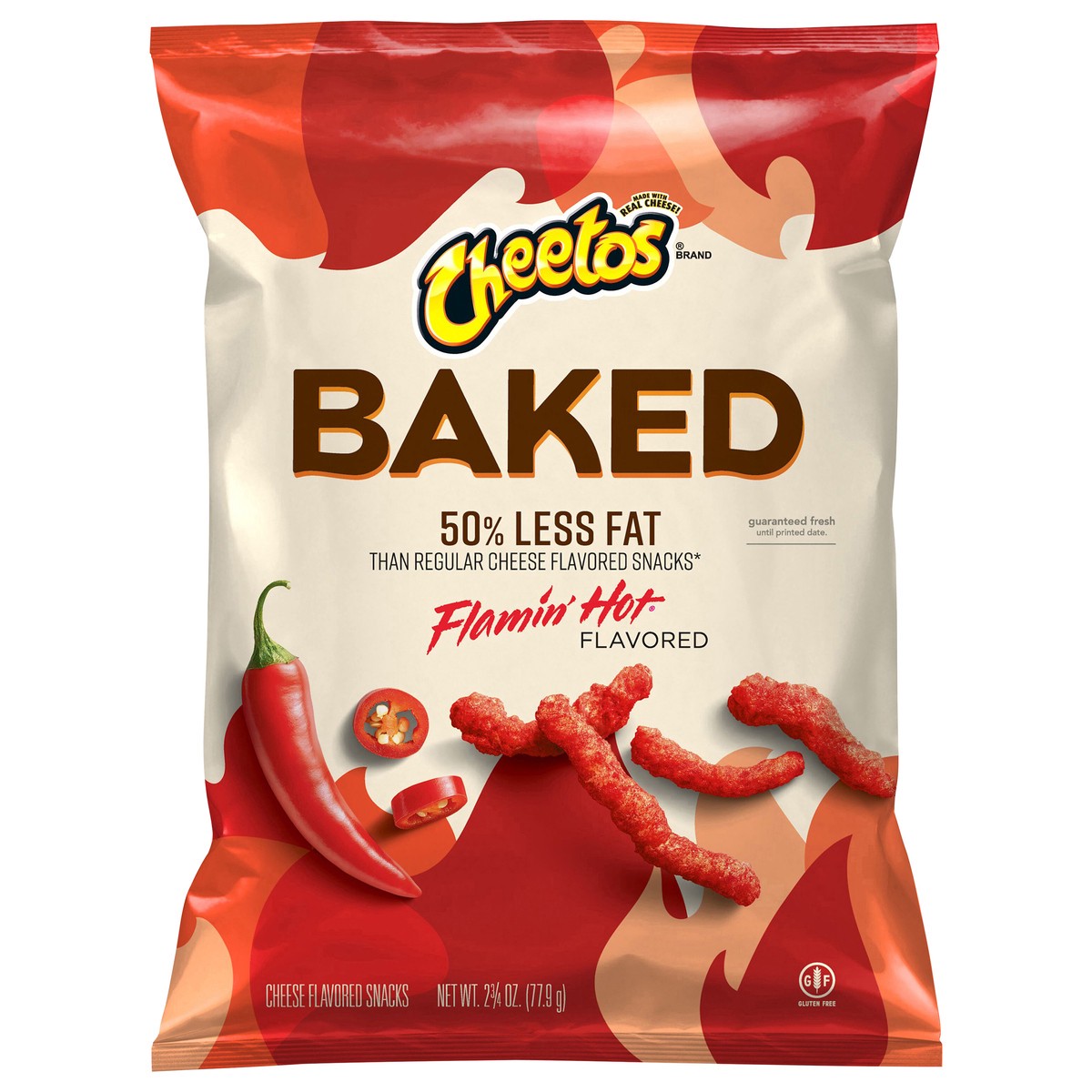 slide 3 of 9, Cheetos Baked Cheese Flavored Snacks Flamin' Hot Flavored 2 3/4 Oz, 2.75 oz