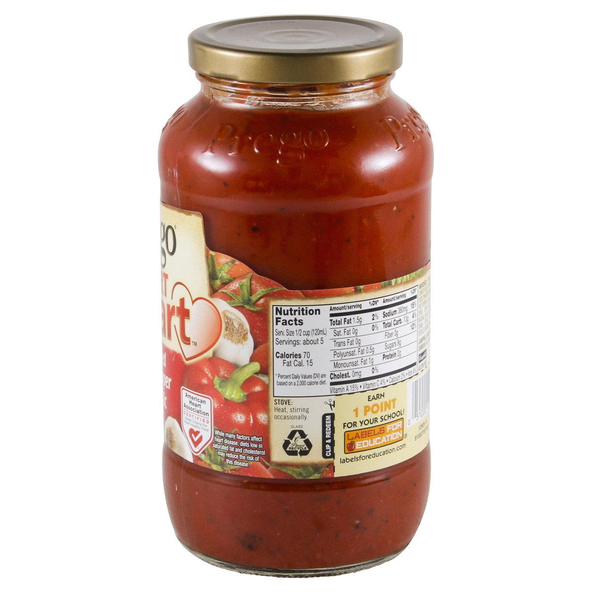 Prego Lower Sodium Roasted Red Pepper & Garlic Italian Sauce 24 oz Shipt