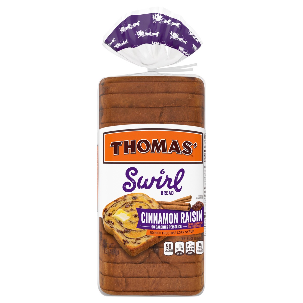 slide 1 of 9, Thomas' Cinnamon Raisin Swirl Bread, 16 oz, 1 ct