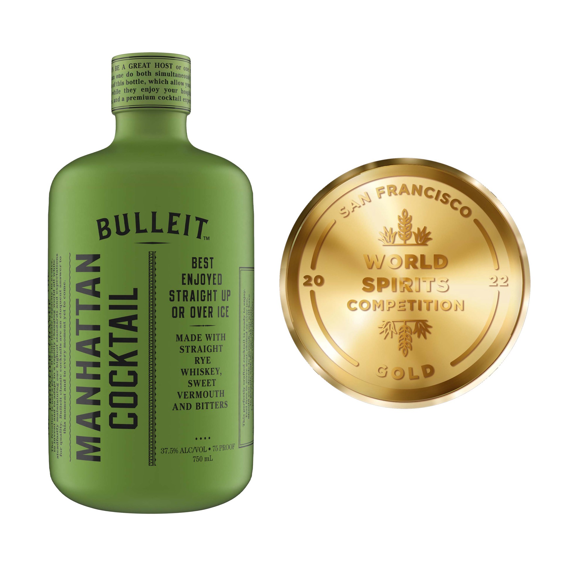 slide 2 of 5, Bulleit Manhattan Cocktail 750 ml, 750 ml