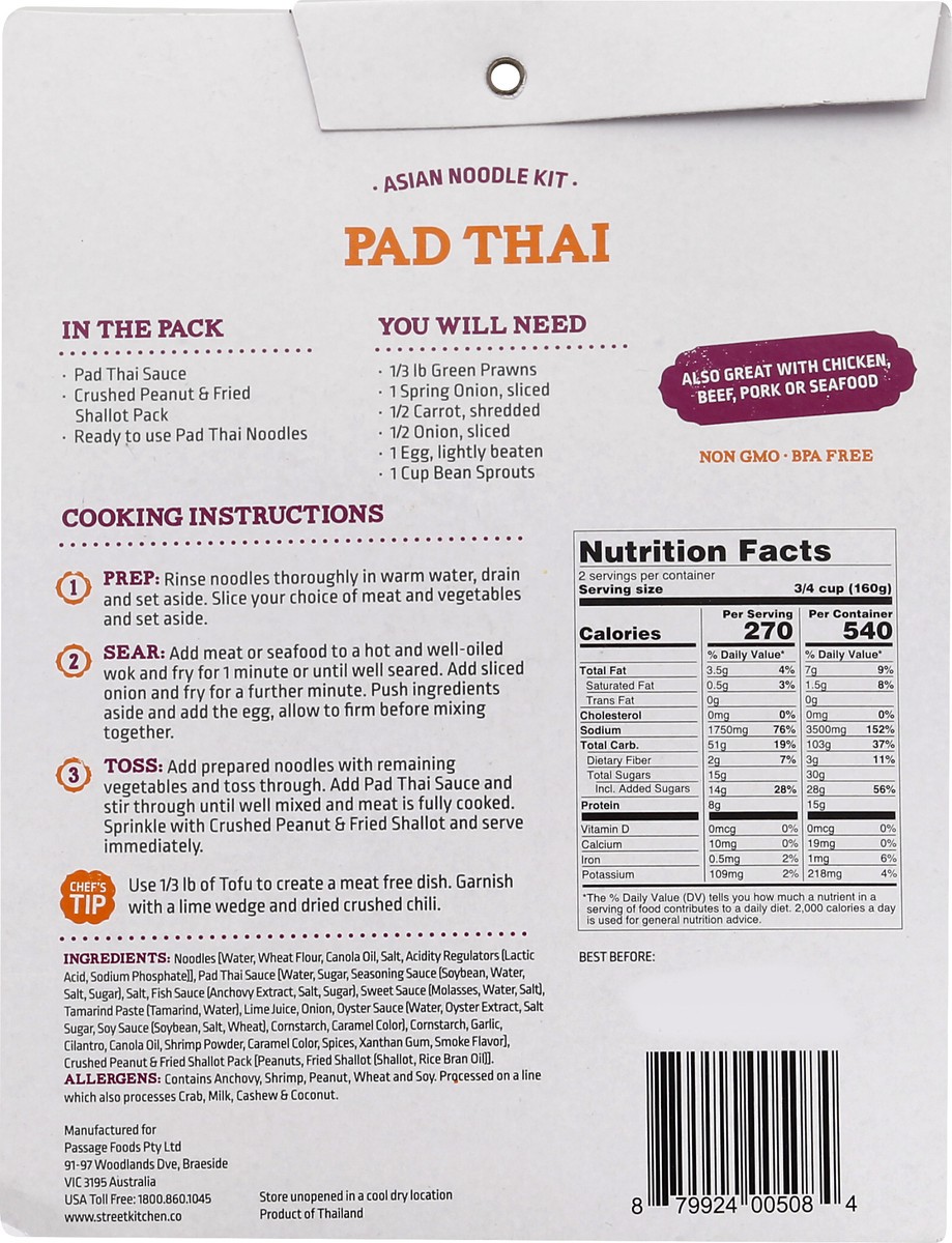 slide 2 of 8, Street Kitchen Pad Thai Noodle Kit, 11 oz