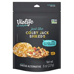 Violife Just Like Colby Jack Shreds Shredded Cheese Dairy-Free Vegan - 8 Oz