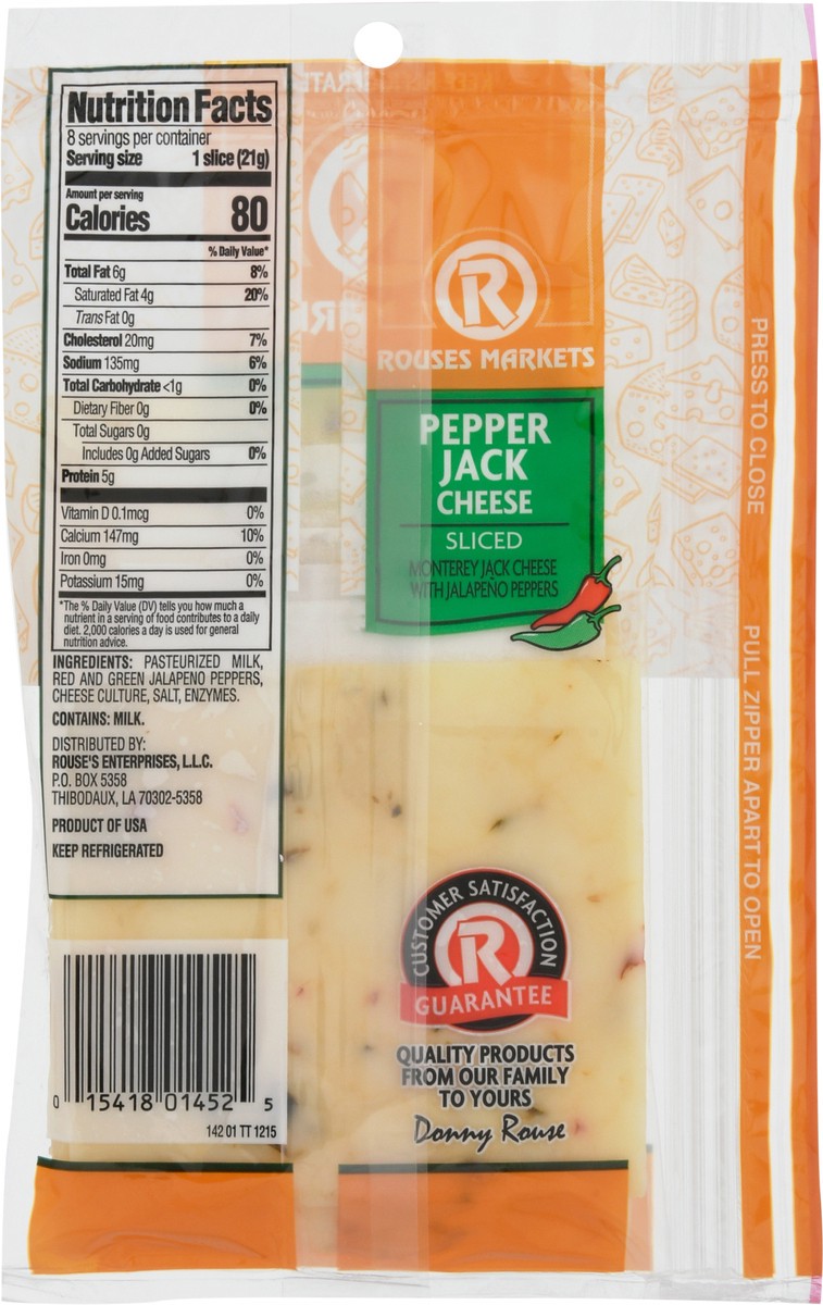 slide 8 of 14, Rouses Markets Pepper Jack Sliced Cheese 8 Slices, 8 ct