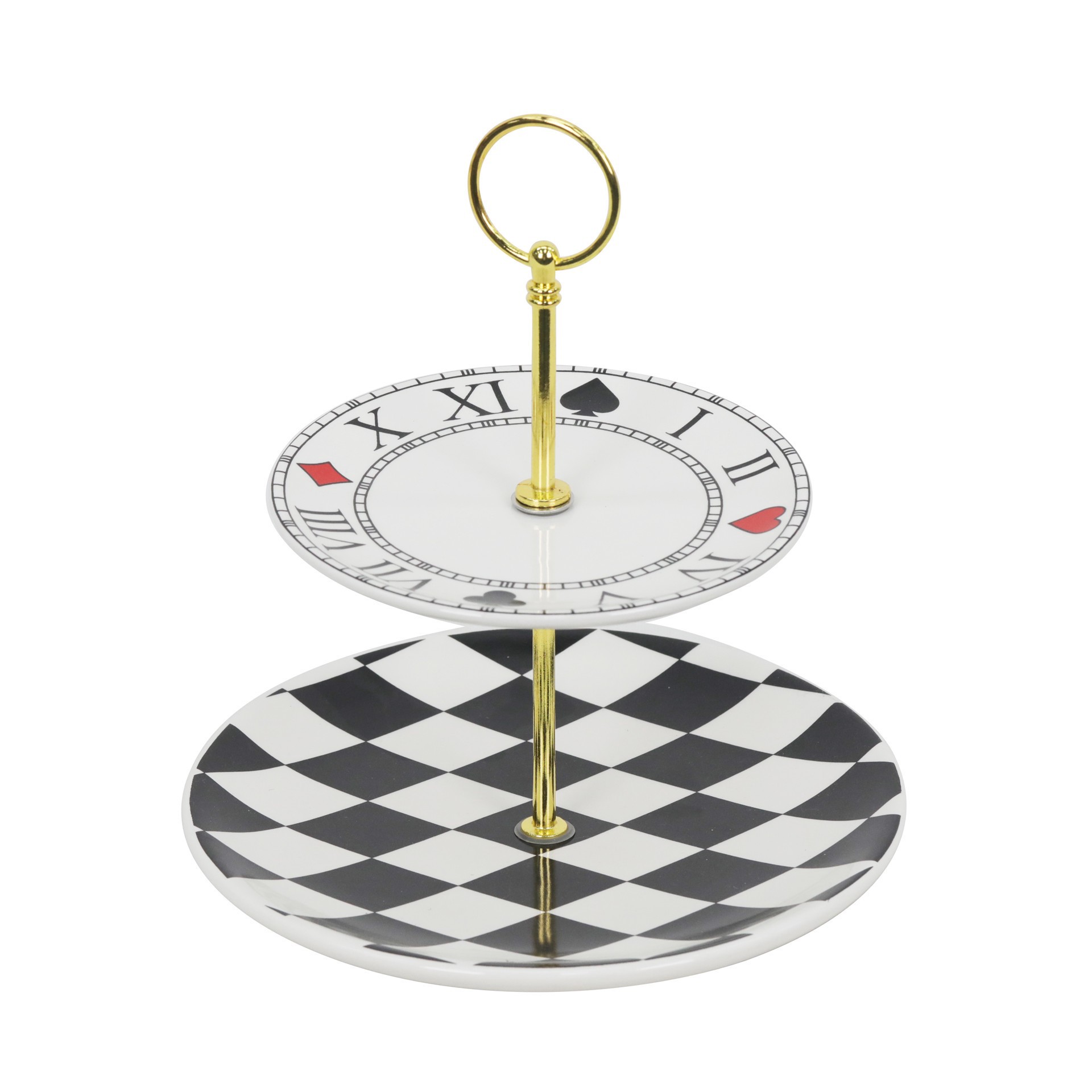 slide 2 of 2, 9" Ceramic Two-Tier Tray By Ashland, 8 in x 8 in x 9 in