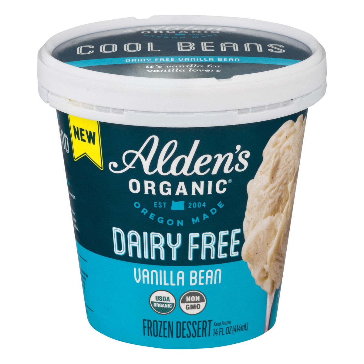 slide 1 of 1, Alden's Organic Dairy Free Frozen Dessert, Vanilla Bean, 14 oz