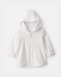 Carter's Baby Girl Terry Long-Sleeve Cover Up - White - 18M