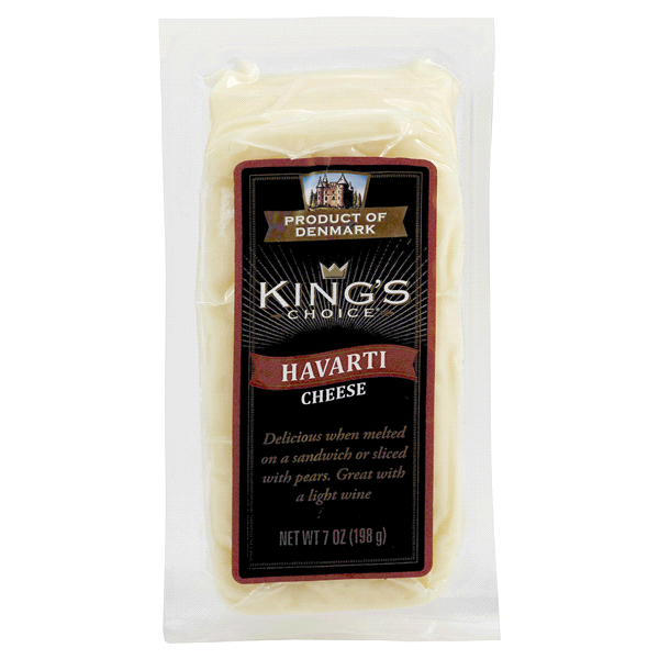 slide 1 of 2, King's Choice Danish Havarti Cheese, 7 oz