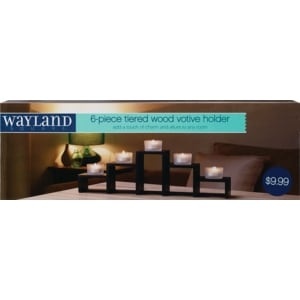 slide 1 of 1, Wayland Square 6-Piece Tiered Wood Votive Holder, 1 ct