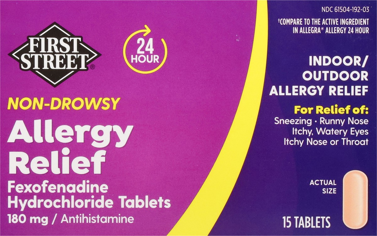 slide 4 of 13, First Street Fs Alrgy Rel Fexo 24Hr Tab - 15 ct, 15 ct