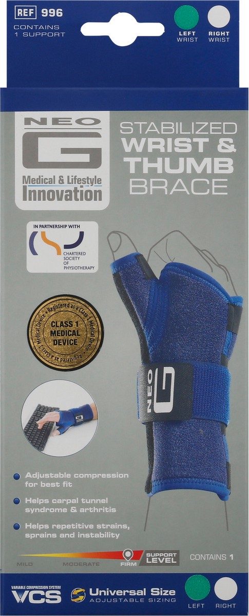 slide 6 of 11, Neo G Universal Size Left Wrist & Thumb Brace 1 ea, 1 ct