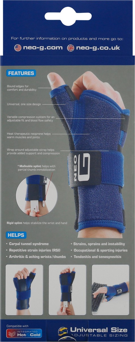 slide 10 of 11, Neo G Universal Size Left Wrist & Thumb Brace 1 ea, 1 ct