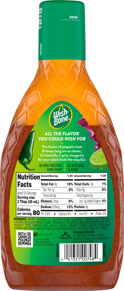 slide 9 of 13, Wish-Bone Jalapeno Lime Vinaigrette Dressing 15 oz, 15 oz