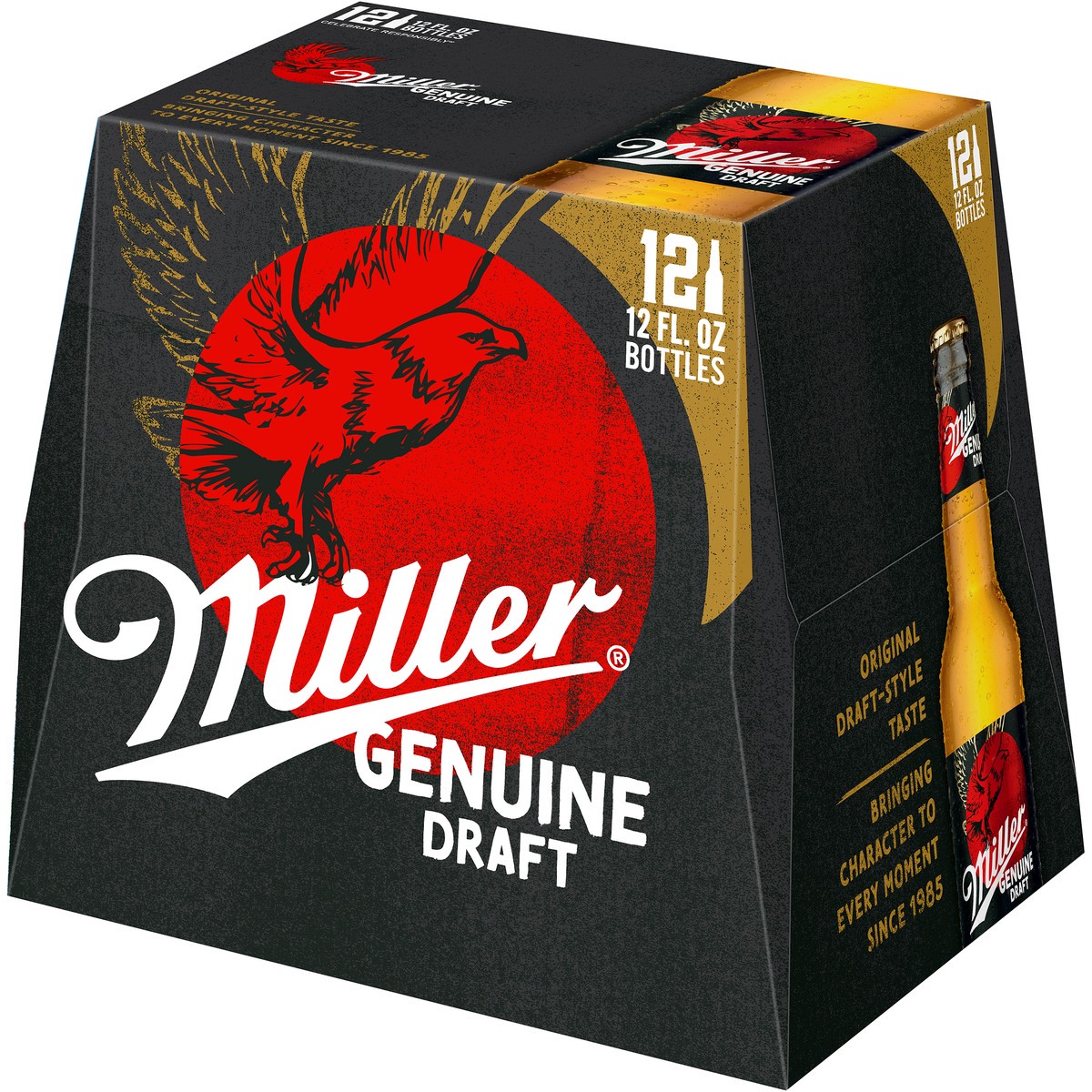 slide 7 of 9, Miller Genuine Draft American Beer, 4.6% ABV, 12-pack, 12-oz. beer bottles, 12 ct; 12 oz