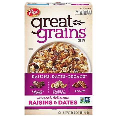 slide 1 of 1, Great Grains Cereal Raisins Dates And Pecans- 16 oz, 16 oz
