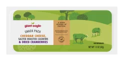 Giant Eagle Cheddar, Salted Roasted Cashews, And Dried Cranberries Snack Pack