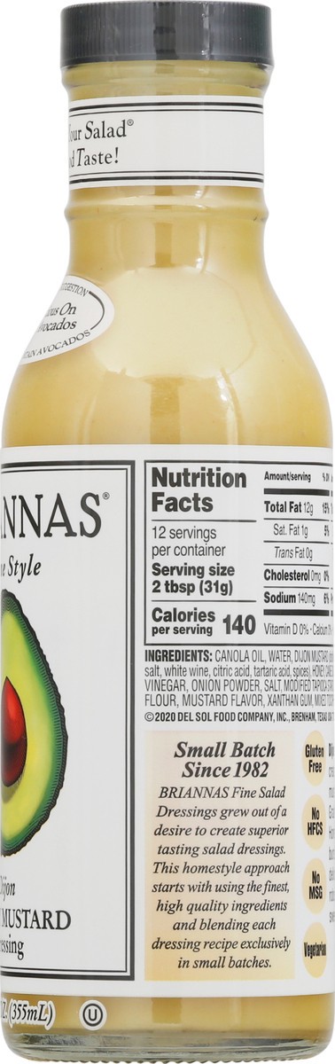 slide 8 of 9, BRIANNAS Honey Mustard Dressing, 12 oz