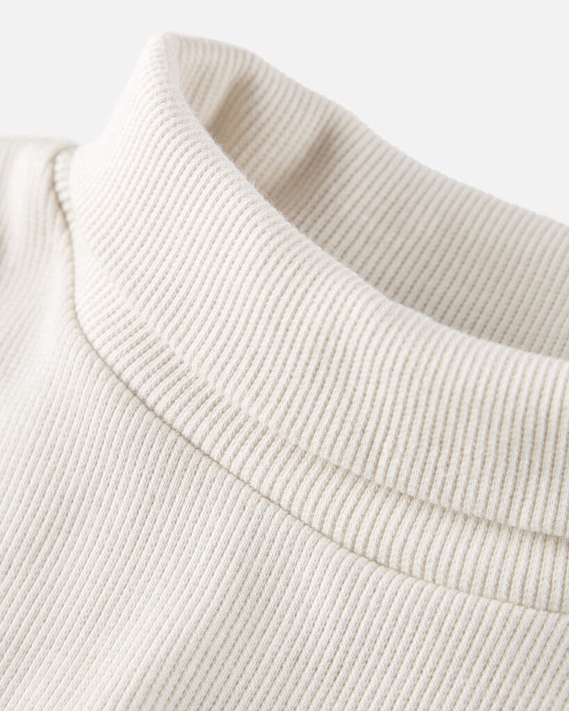slide 4 of 4, Littleplanet Toddler 2-Pack Organic Cotton Rib Mock Neck Tops Sweet Cream, Heather Grey 4T, 1 ct