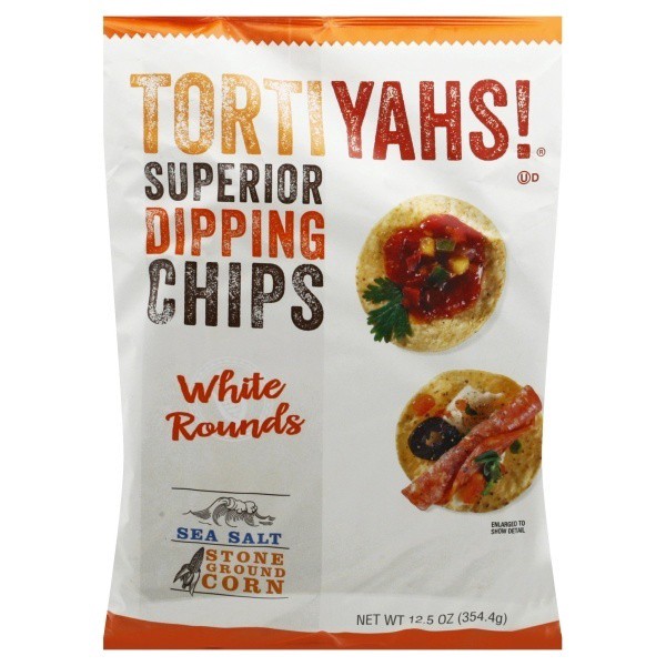 slide 1 of 1, Tortiyahs! Superior Dipping Chips, Sea Salt White Rounds, 12.5 oz