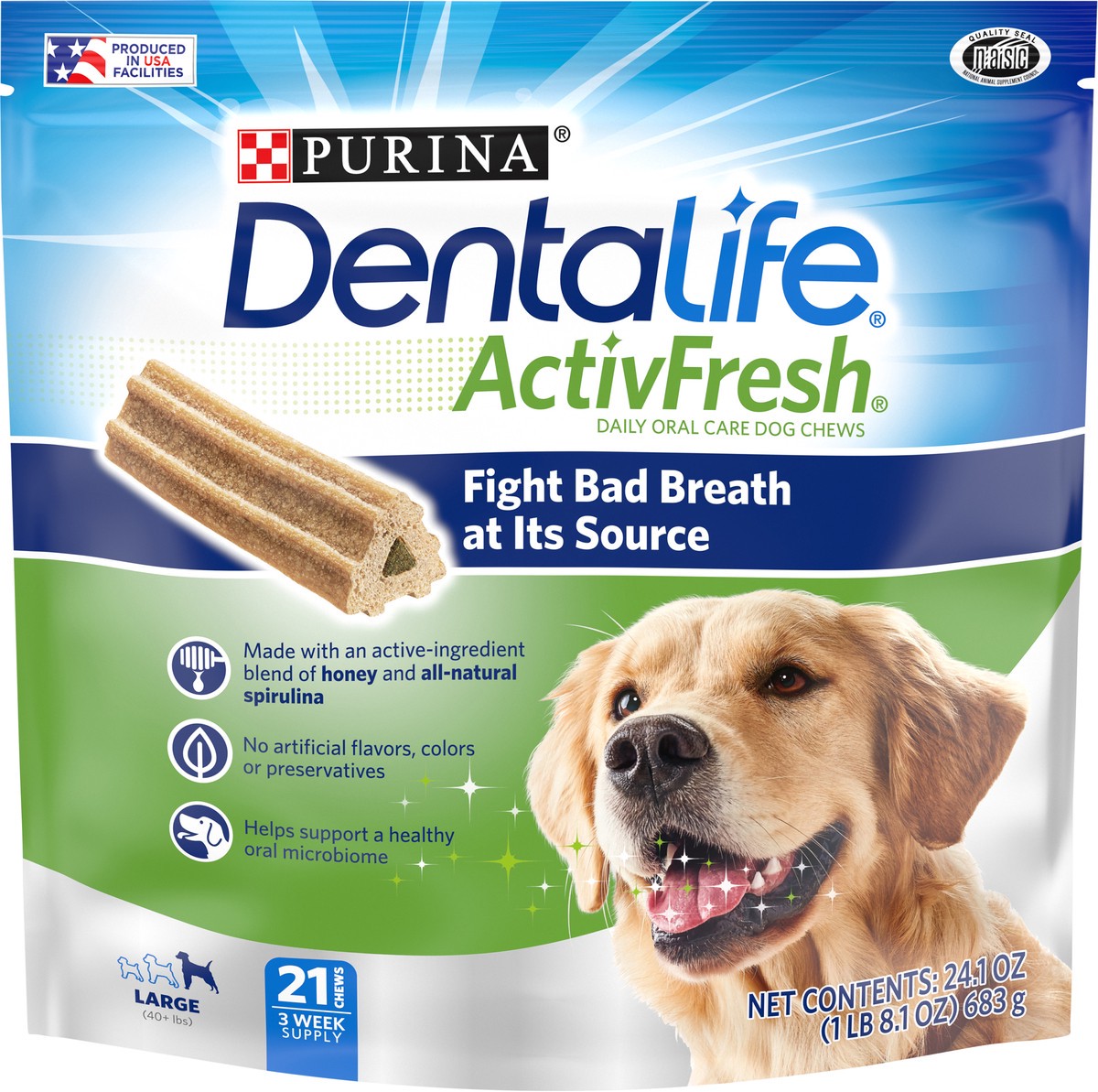 slide 2 of 9, DentaLife Purina DentaLife Large Dog Dental Chews; ActivFresh Daily Oral Care, 24.1 oz