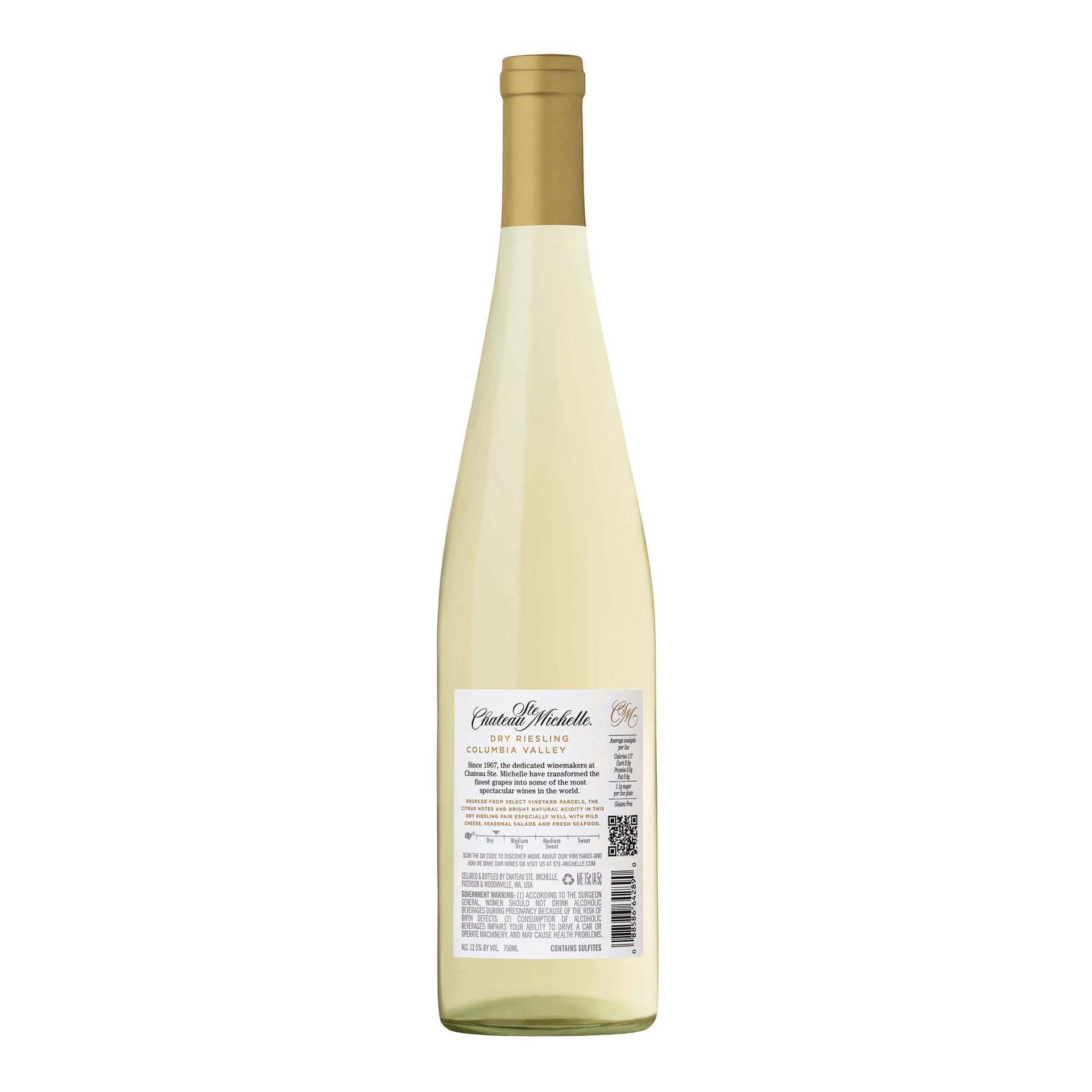 slide 8 of 8, Chateau Ste. Michelle Columbia Valley Dry Riesling, White Wine, 750 mL Bottle, 750 ml