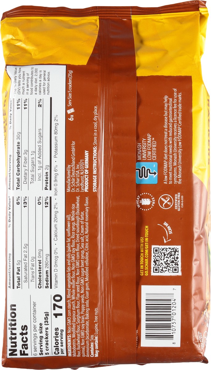 slide 7 of 9, Schär Gluten-Free Multigrain Table Crackers 6 - 1.2 oz Packages, 7.4 oz