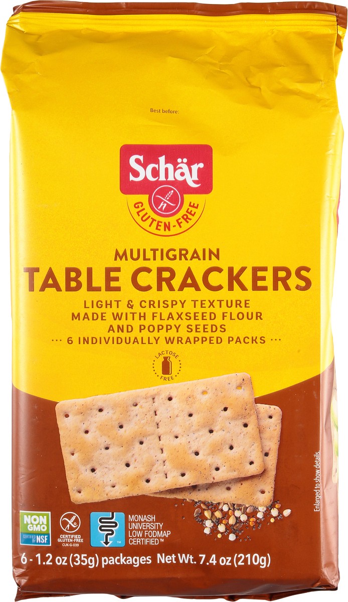 slide 4 of 9, Schär Gluten-Free Multigrain Table Crackers 6 - 1.2 oz Packages, 7.4 oz