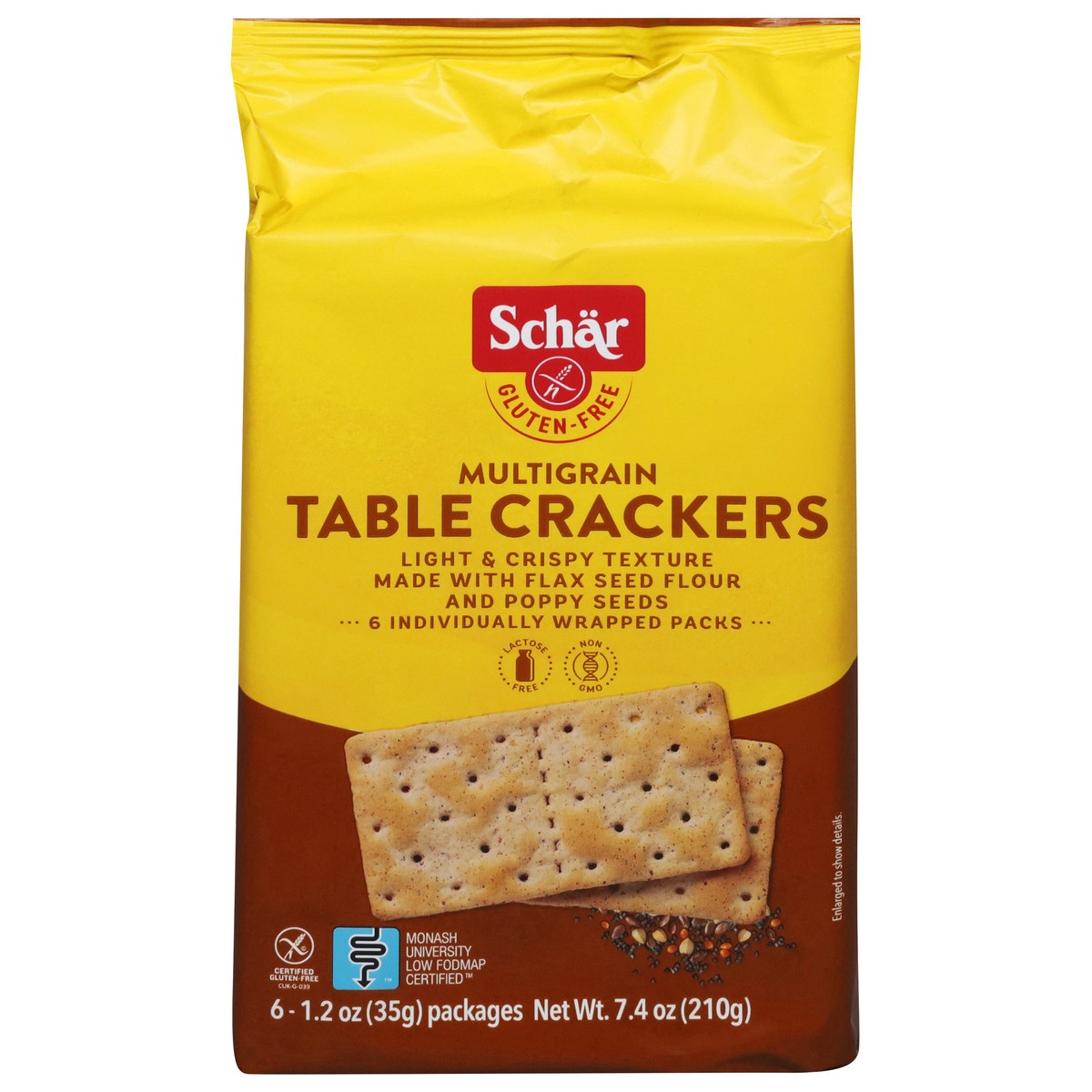 slide 1 of 9, Schär Gluten-Free Multigrain Table Crackers 6 - 1.2 oz Packages, 7.4 oz