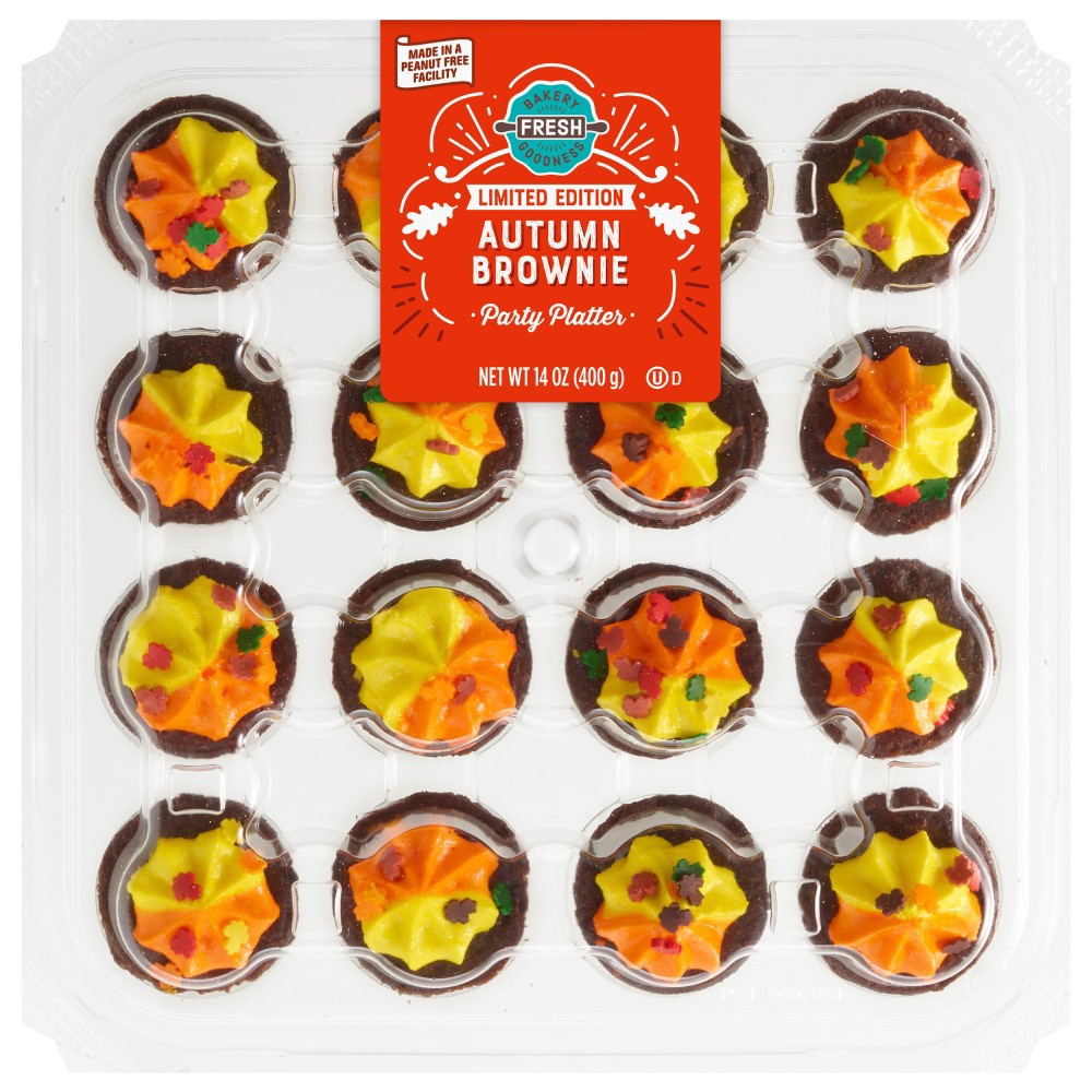 slide 3 of 3, Bakery Fresh Goodness Limited Edition Autumn Brownie Party Platter, 14 oz