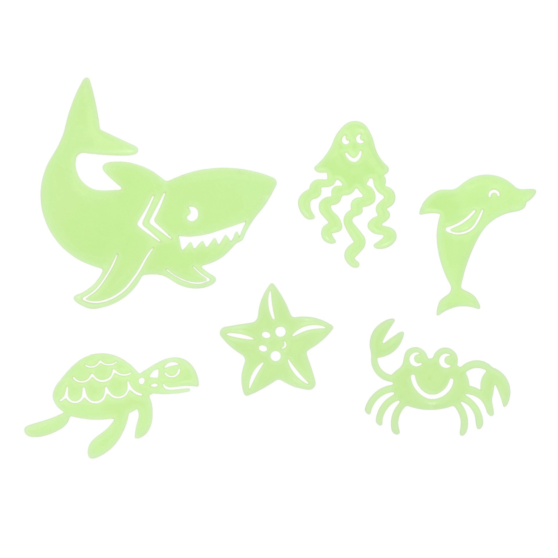 slide 3 of 6, Sea Creatures Glow-In-The-Dark Stickers By Creatology, 5.51 in x 8.46 in x 0.59 in