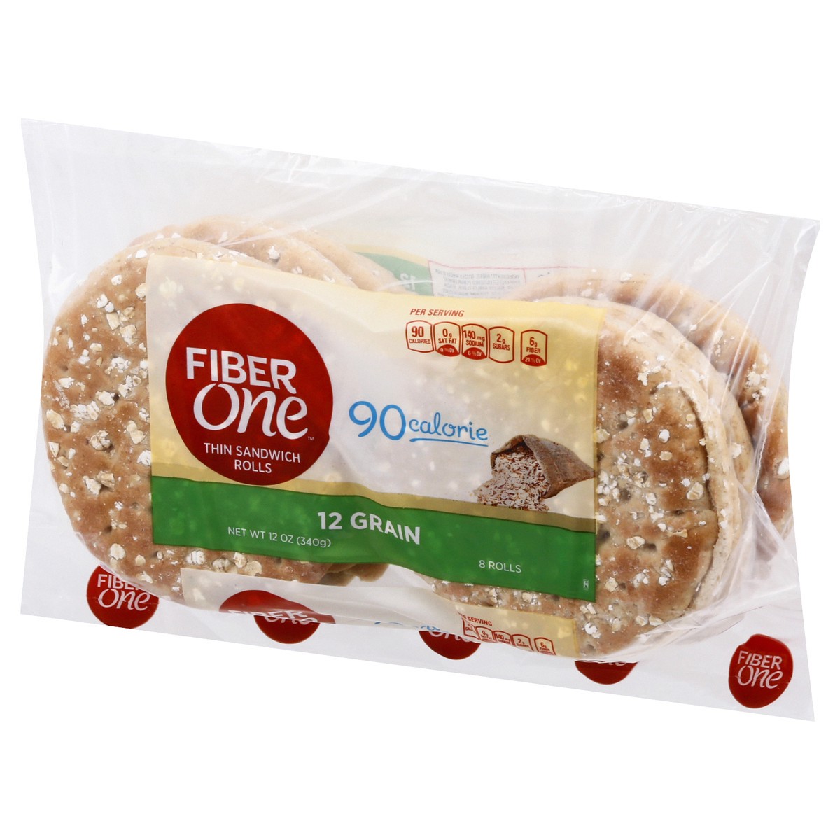 slide 4 of 9, Fiber One Sandwich Rolls, 12 Grain, Thin, 12 oz