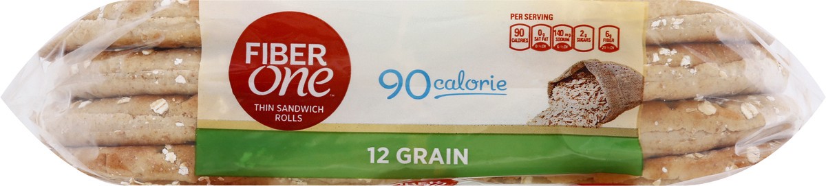 slide 7 of 9, Fiber One Sandwich Rolls, 12 Grain, Thin, 12 oz