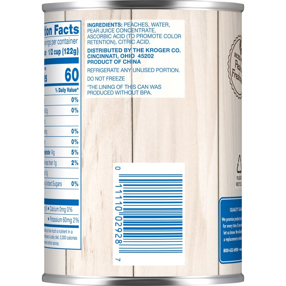 slide 2 of 4, Kroger Sliced Yellow Cling Peaches In Pear Juice, 15 oz