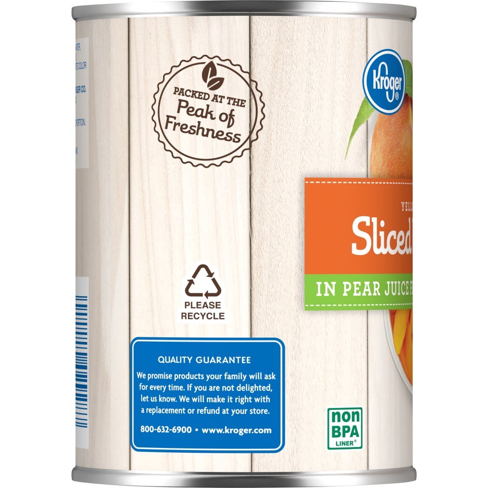 slide 3 of 4, Kroger Sliced Yellow Cling Peaches In Pear Juice, 15 oz
