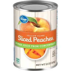 Kroger Sliced Yellow Cling Peaches In Pear Juice