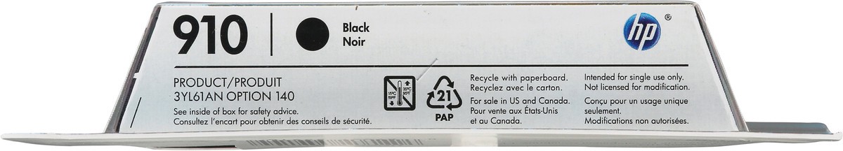 slide 9 of 9, HP 910 Black Original Ink Cartridge 1 ea, 1 ct