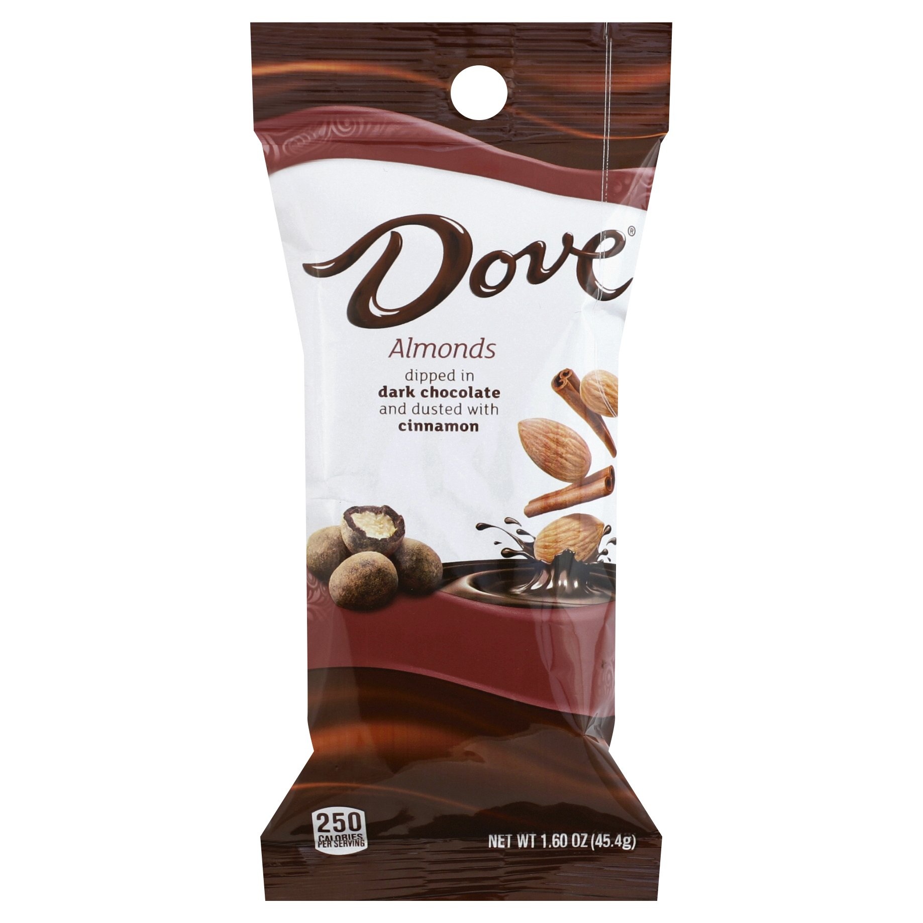 slide 1 of 2, Dove Almonds Dipped In Dark Chocolate And Dusted With Cinnamon, 1.6 oz