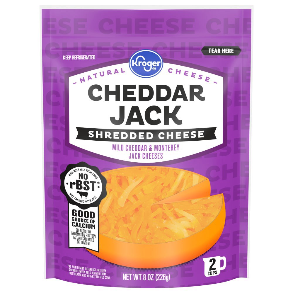 slide 1 of 2, Kroger Finely Shredded Cheddar Jack Cheese, 8 oz