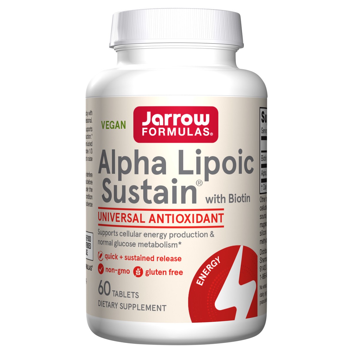 slide 1 of 1, Jarrow Formulas Alpha Lipoic Sustain 300 mg - Antioxidant + Biotin - Glucose Metabolism & Energy Production Support - Releases ALA Over Longer Period - Up to 60 Servings (PACKAGING MAY VARY), 60 ct