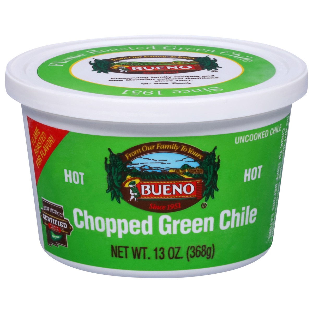 slide 1 of 4, Bueno Chopped Hot Green Chile 13 oz, 13 oz