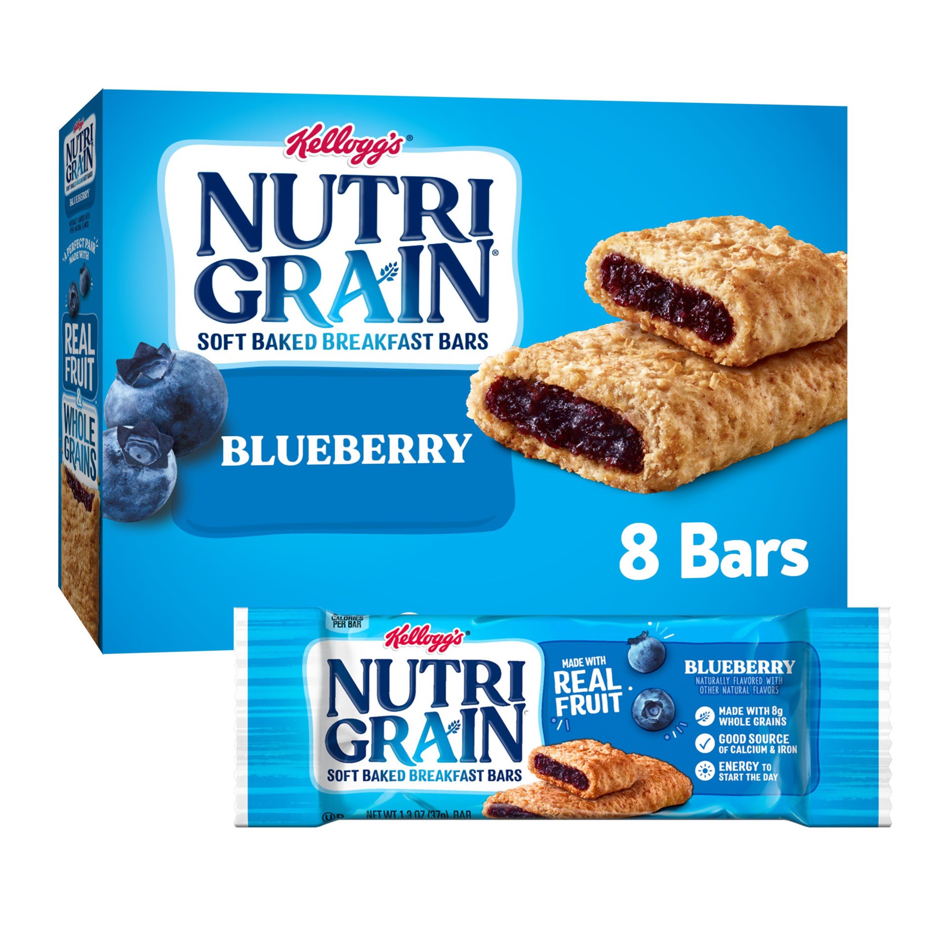 slide 1 of 7, Nutrigrain Kellogg's Nutrigrain Blueberry Cereal Bars, 8 ct