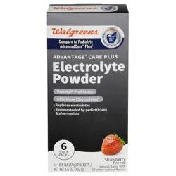 Walgreens Advantage Care Plus Electrolyte Powder Packets, With Prevital Prebiotics - 6 ct