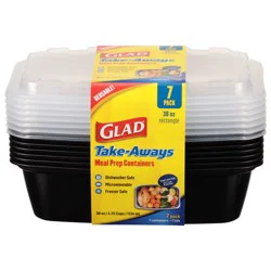Glad Take-Aways 38 Oz Rectangle Meal Prep Containers 7 Pack