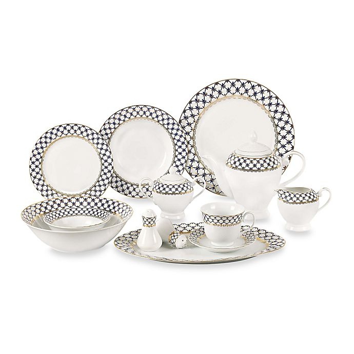 slide 1 of 5, Lorren Home Trends Tula Dinnerware Set, 57 ct