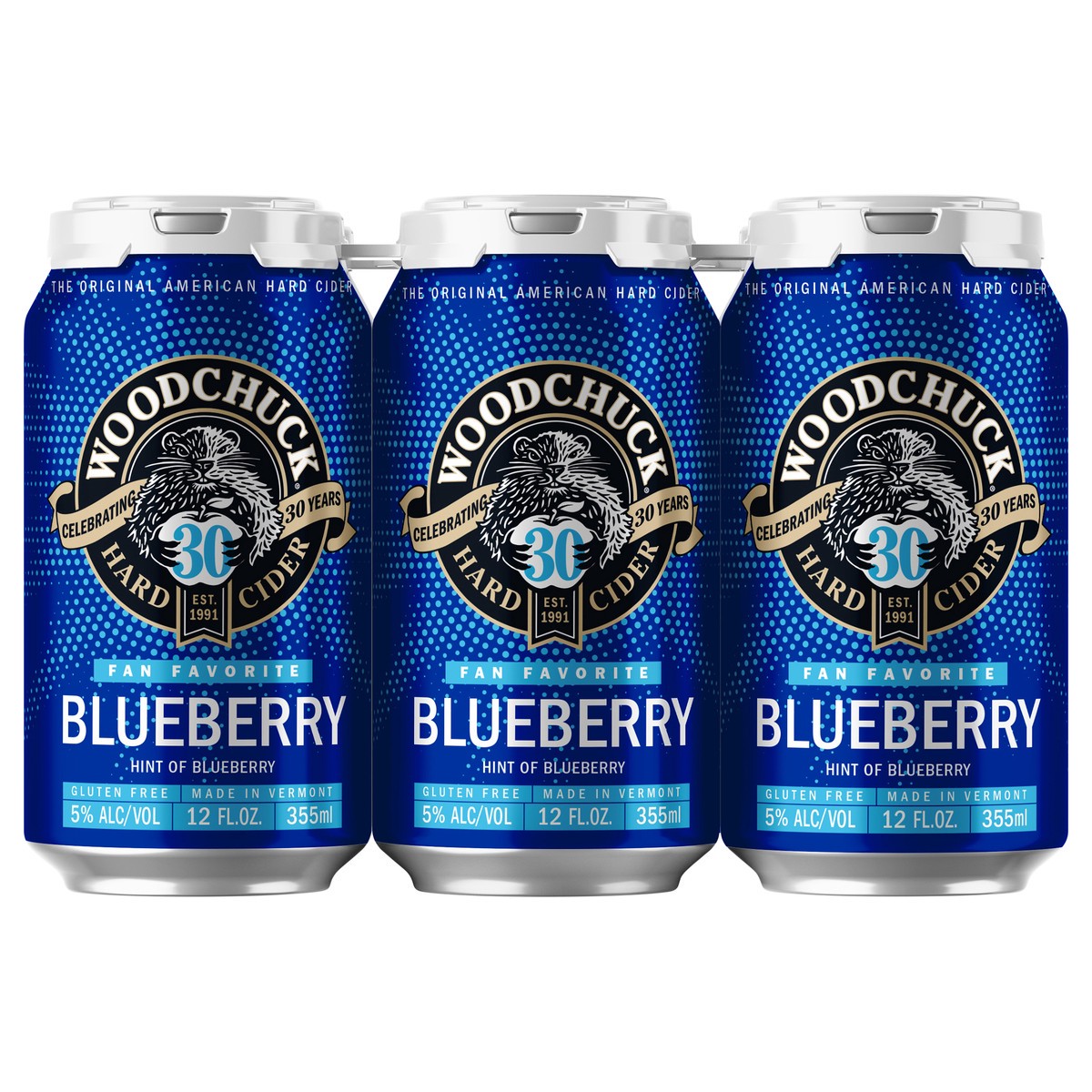 slide 9 of 9, Woodchuck Hard Cider Blueberry Beer 6 - 12 fl oz Cans, 6 ct